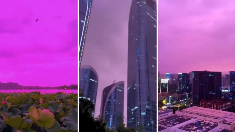 Un cielo de colores anunció el tifón