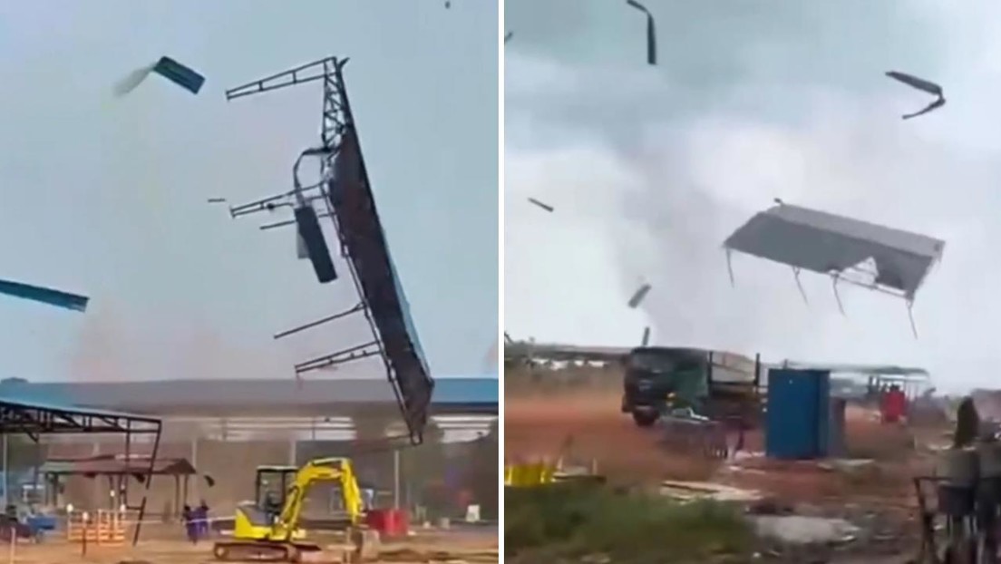 Fuerte tornado impacta una empresa en Indonesia