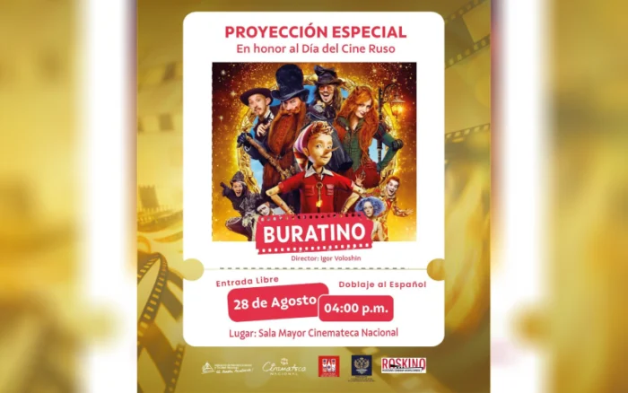 Arte promocional - Proyección especial de la película “Buratino”, con motivo del Día del Cine Ruso
