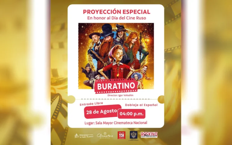 Arte promocional - Proyección especial de la película “Buratino”, con motivo del Día del Cine Ruso