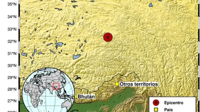 Sismo de 7,0 sacude la región de Naggu en China