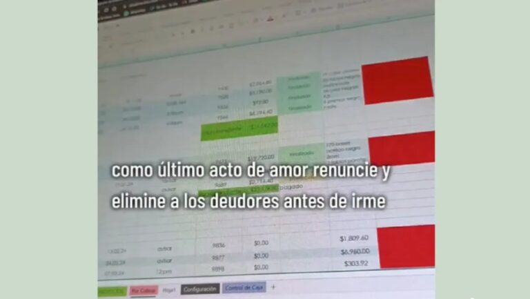 Arquitecta renuncia a su trabajo y borra la lista de deudores de la empresa