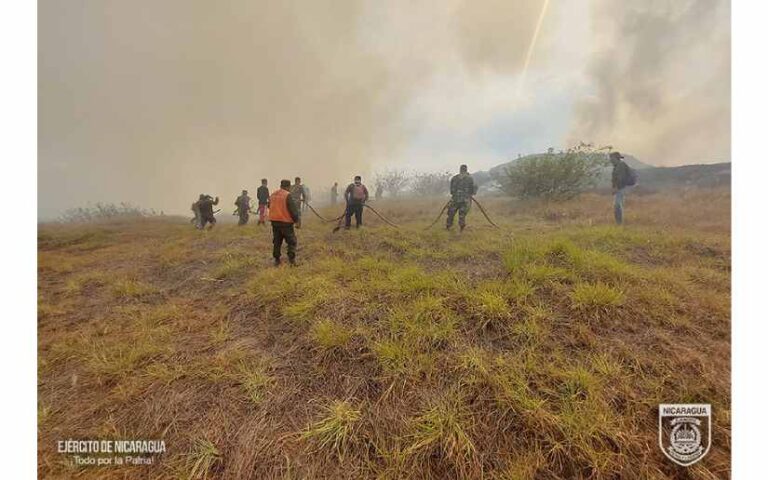 Estado Mayor de la Defensa Civil participa en sofocación de incendios en Masaya y Rivas