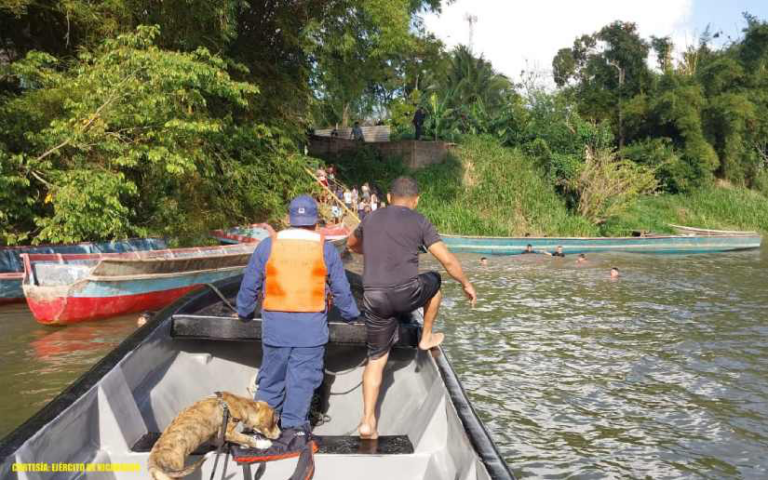 Ejército de Nicaragua realizó búsqueda y rescate del cuerpo sin vida en el Caribe Sur