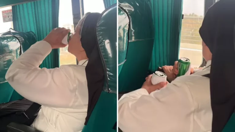 Captan a monjas tomando cervezas mientras viajan en autobús