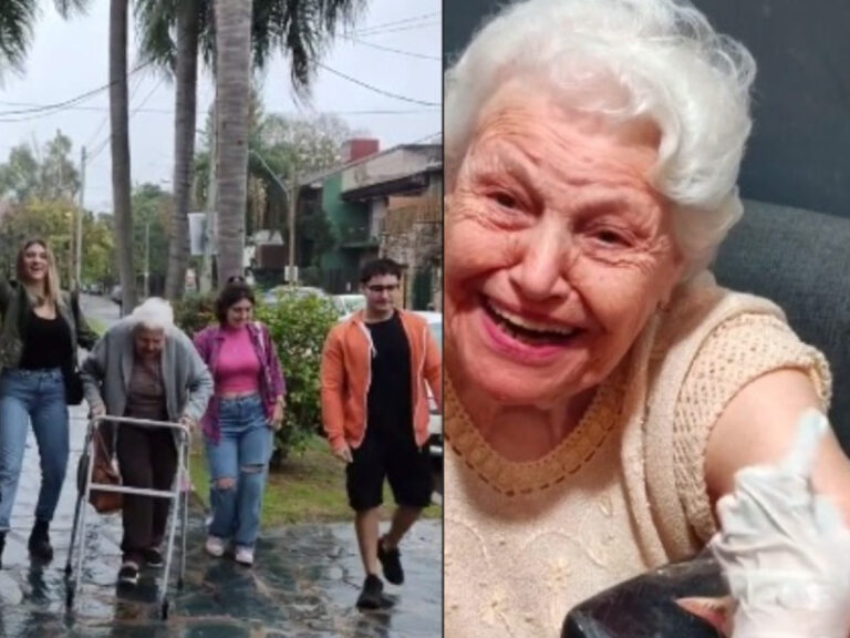 Abuelita de 91 años se tatúa con sus bisnietos