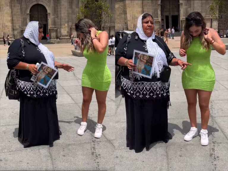 “La mujer debe de vestirse con pudor”, le dice mujer católica a influencer