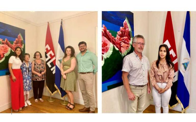 Embajada de Nicaragua en Bélgica recibe visita de amigos solidarios