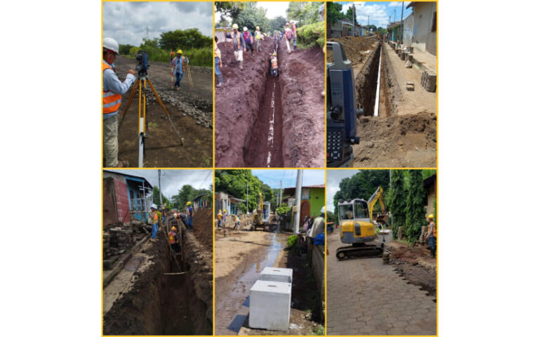 ENACAL continúa la construcción de alcantarillado y planta de aguas residuales en Telica