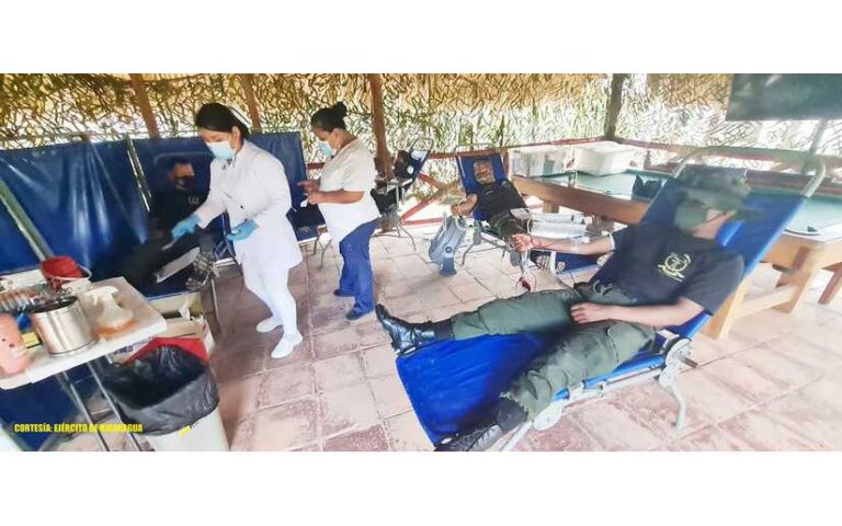 Ejército de Nicaragua participa en jornada de donación de sangre