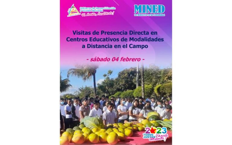 MINED en visitas de Presencia Directa en Centros de Modalidades a Distancia en el Campo