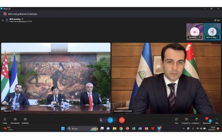 Cancilleres de las Repúblicas de Nicaragua y Abjasia sostienen encuentro virtual