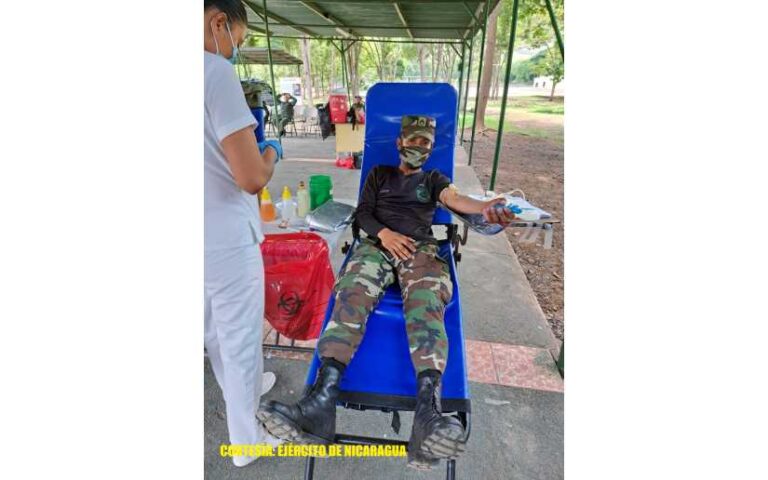 Ejército de Nicaragua participa en jornada de donación de Sangre
