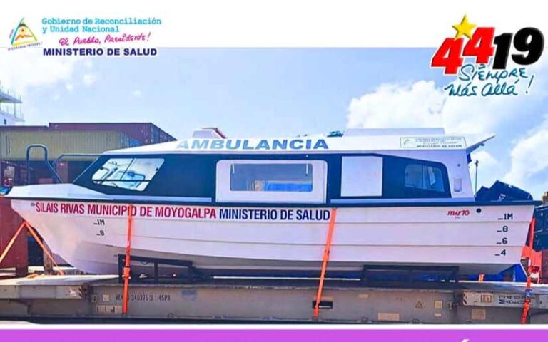 Gobierno Sandinista entregan ambulancia acuática en Moyogalpa, Isla de Ometepe