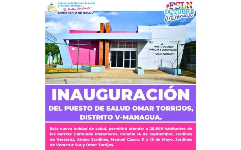 (+FOTOS): Entregarán Puesto de Salud Omar Torrijos en Managua