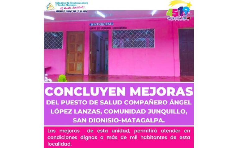 Inauguran mejoras del Puesto de Salud Compañero Ángel López Lanzas en Matagalpa