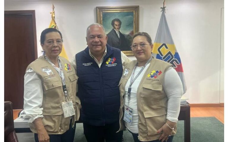 Presidentes de los Consejos Electorales de Nicaragua y Venezuela reunidos en Caracas