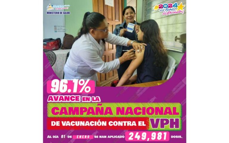 Campaña Nacional de Vacunación contra el VPH cuenta con un 96.1% de avance