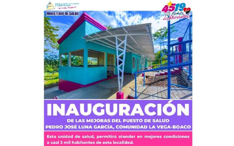 Realizan inauguración de mejoras del Puesto de Salud “Pedro José Luna García” en Boaco
