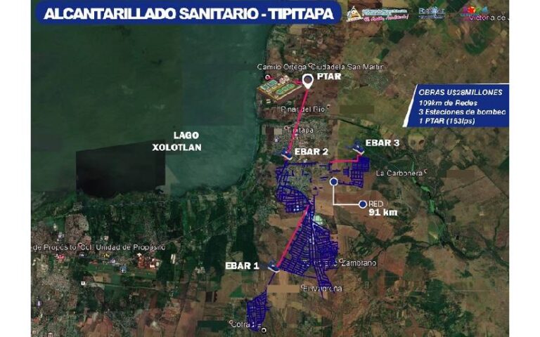 Tipitapa contará con ampliación y mejoramiento del Sistema de Alcantarillado Sanitario