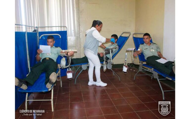 Ejército de Nicaragua participaron en jornada de donación voluntaria de sangre