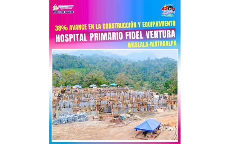 Hospital Primario Fidel Ventura en Waslala-Matagalpa tiene un avance del 38%