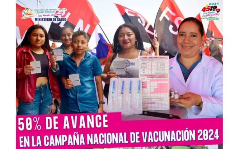 Campaña Nacional de Vacunación 2024: Registra un 50% de avance en Nicaragua