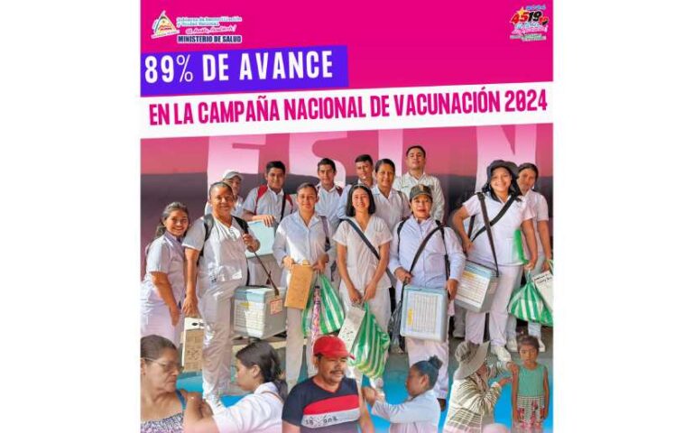 En un 89% avanza la Campaña Nacional de Vacunación en Nicaragua