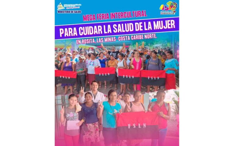 Gobierno Sandinista realiza Mega Feria Intercultural para cuidar la Salud de las Mujeres en Rosita