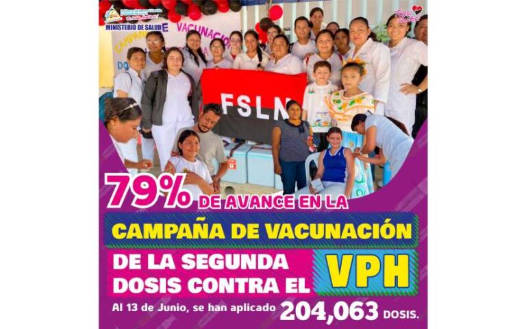Campaña de Vacunación de la segunda dosis contra el VPH ha aplicado más de 204 mil vacunas