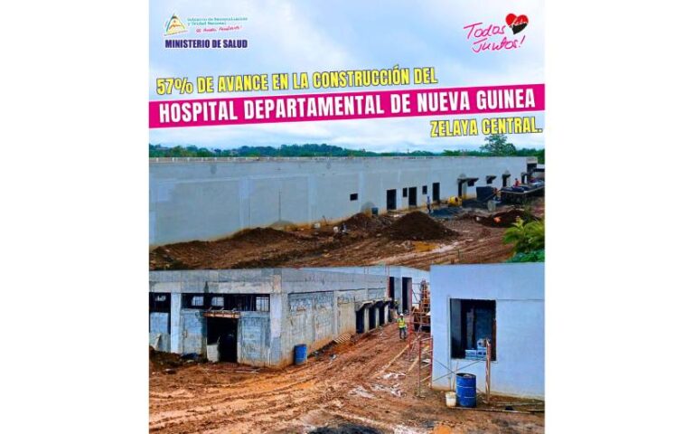 Hospital Departamental de Nueva Guinea tiene un avance en su construcción del 57%