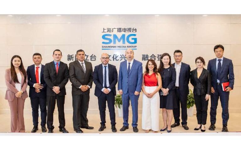 Delegación de Nicaragua sostiene encuentro con el Presidente del Grupo de Medios de Shanghai