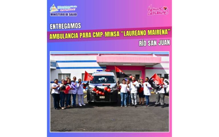Entregan ambulancia a la Clínica Médica Previsional“Laureano Mairena” en Río San Juan