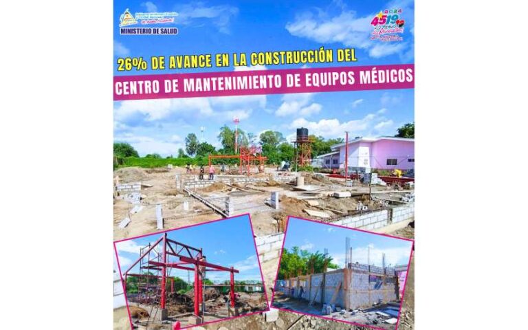 Avanza la construcción del Centro Nacional de Mantenimiento de Equipos Médicos en Managua