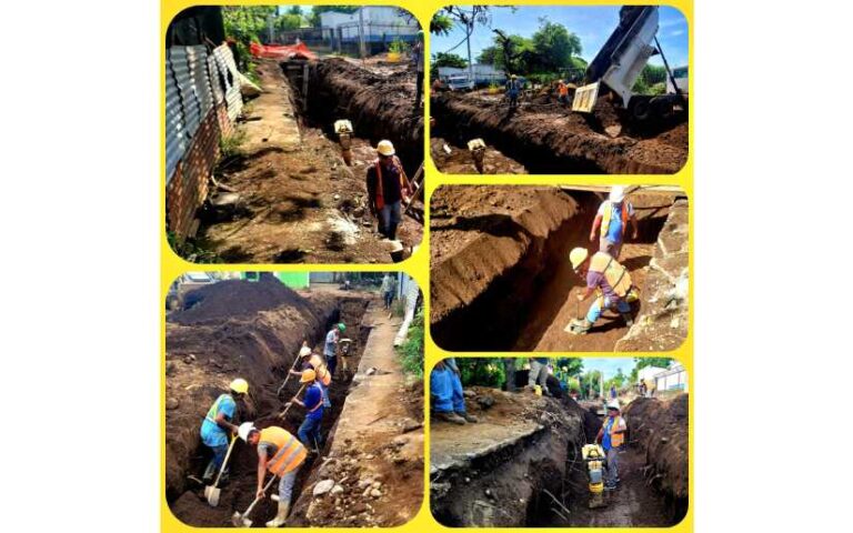 Avance del 65% del sistema de saneamiento en la ciudad de Chinandega