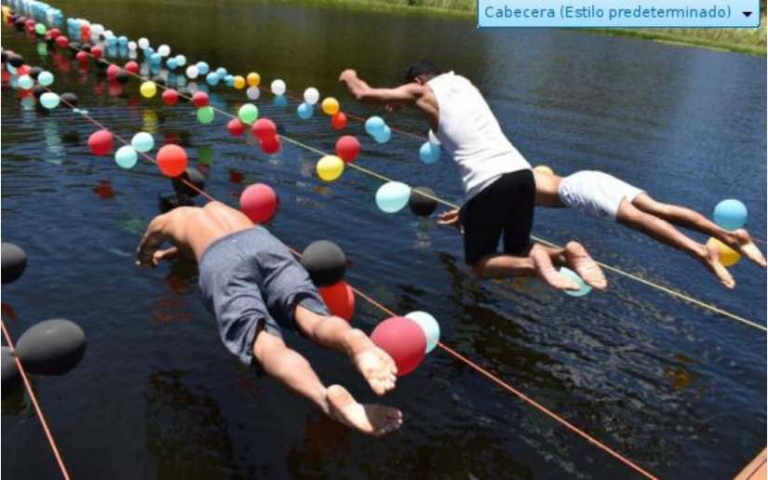 Desarrollan competencia de natación y juegos recreativos en Las Sabanas