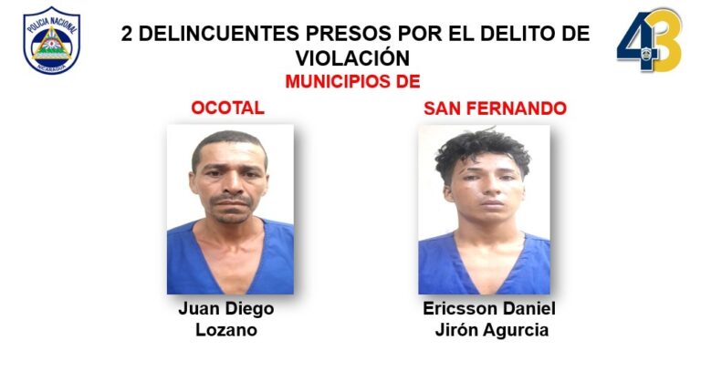 Policía de Nueva Segovia captura a siete delincuentes