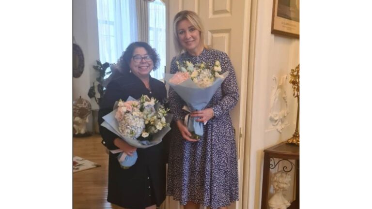 Embajadora de Nicaragua en Rusia participa de almuerzo de trabajo con María Sajarova