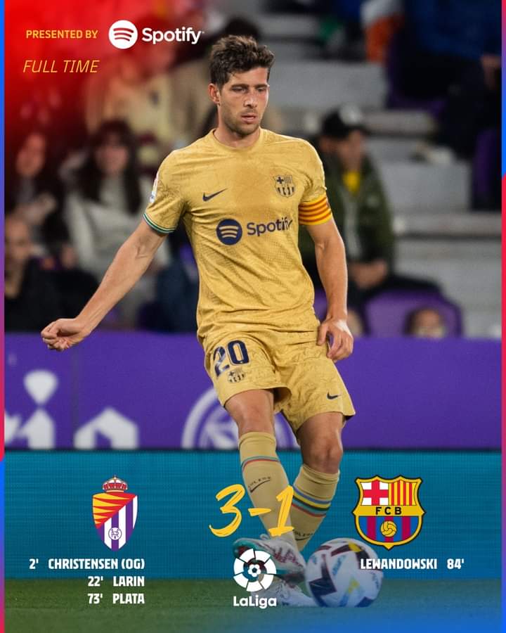 Valladolid vence al Barcelona y se aferra a la permanencia