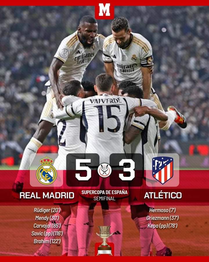 Madrid avanza a la final de la Supercopa Española