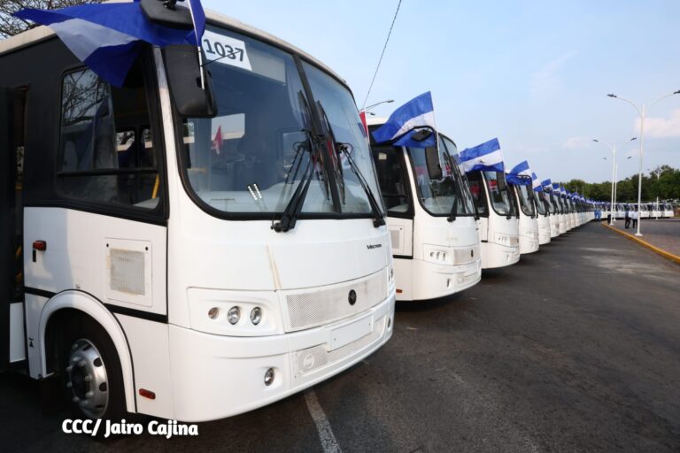 Gobierno de Nicaragua entrega 150 buses rusos a representantes de cooperativas