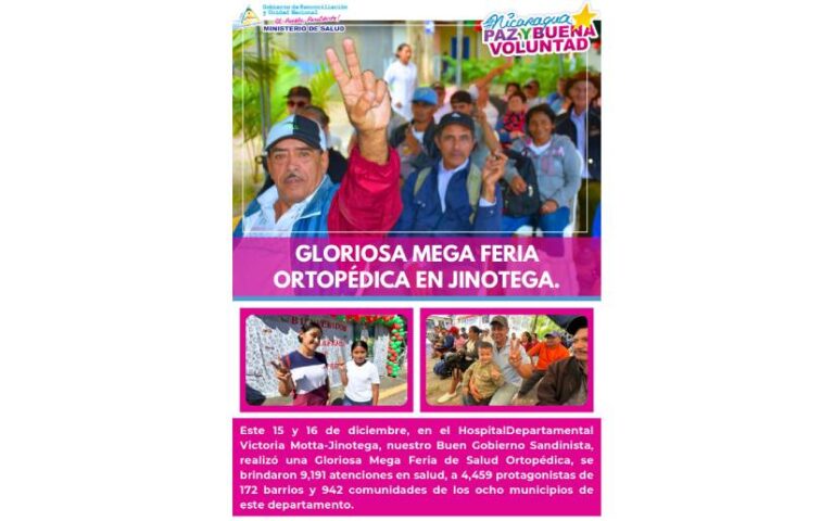 (+Fotos) Feria ortopédica de salud brinda más de 9 mil atenciones en Jinotega