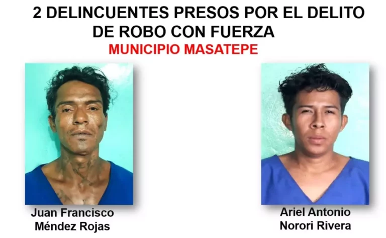 Policía de Masaya capturó a varios sujetos por delitos de peligrosidad