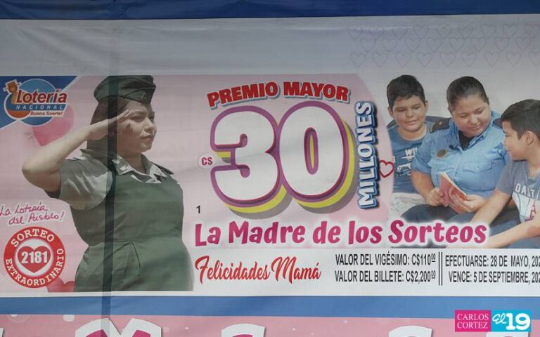 Lotería Nacional lanza sorteo de 30 millones de córdobas en honor a las madres nicaragüenses.
