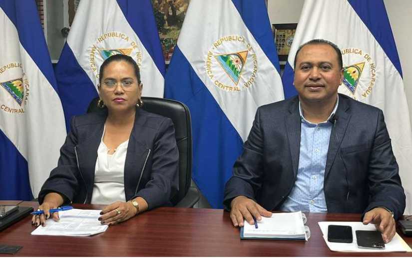 La Delegación de Nicaragua estuvo integrada por los Compañer@s Isidro Rivera, Ministro Agropecuario e Ivania León, Viceministra Agropecuaria. Foto: Cortesía