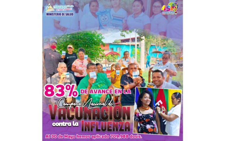 Nicaragua: Campaña Nacional de Vacunación contra la Influenza presenta un avance del 83%