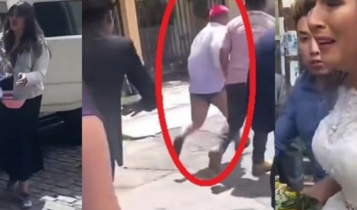 Antes de ingresar a la iglesia para casarse, encuentra al novio con otra