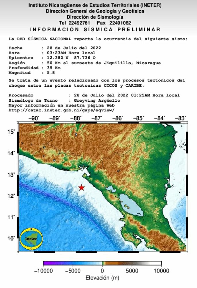 Se registran 18 réplicas del sismo ocurrido en la madrugada