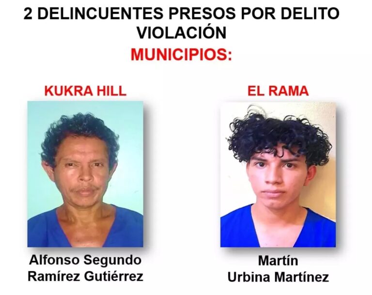 Policía pone tras las rejas a 6 sujetos en El Rama