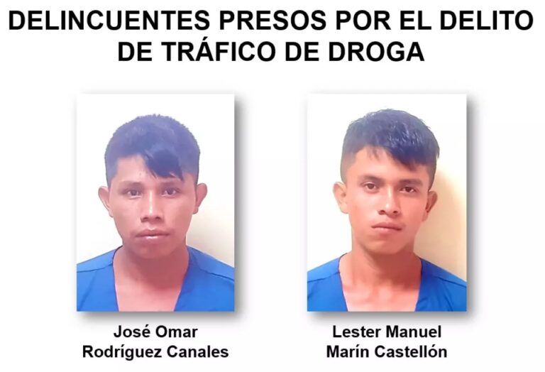 Capturan a 2 sujetos en Siuna con 39 libras de marihuana